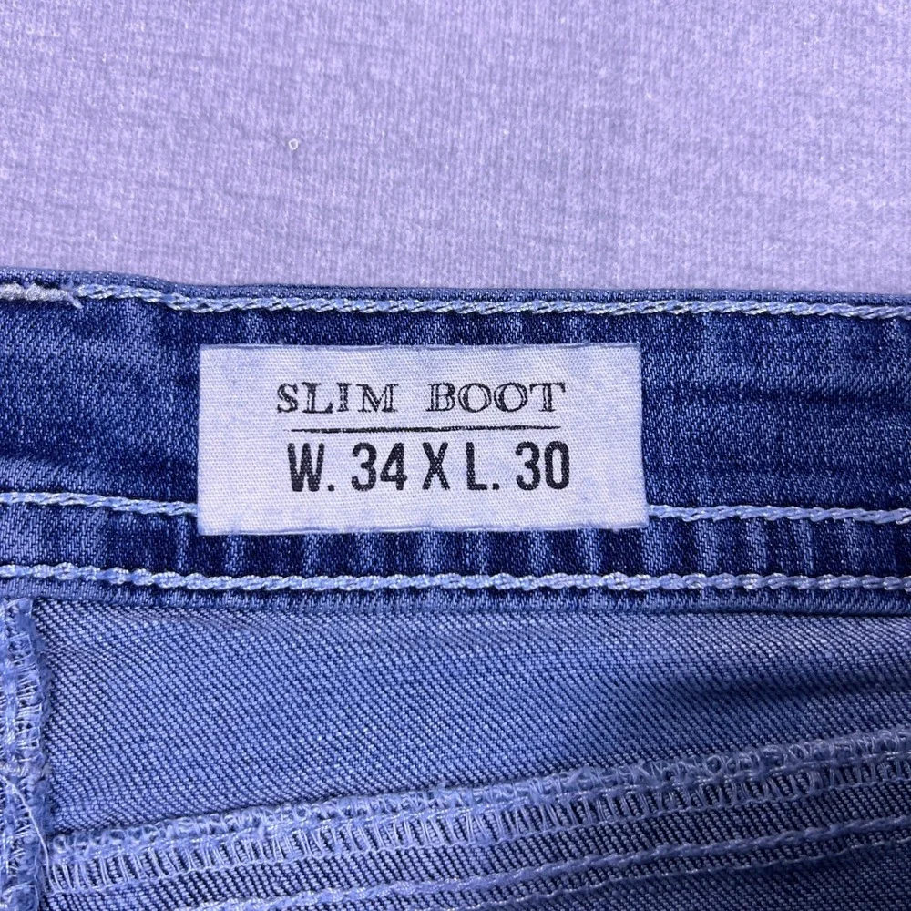 TK Axel Men Slim Boot Cut Jeans Blue‎ Denim Size 34x30 Stretch RN138823